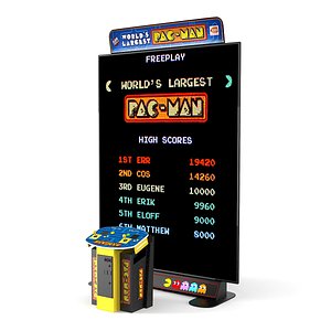 Bandainamco world's largest pac man arcade game video billboard  console