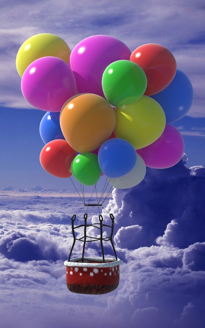 Santa Claus Balloon 3d Max