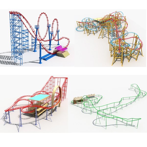 wooden roller coaster obj