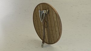 Axe and Shield 3D model Free 3D model