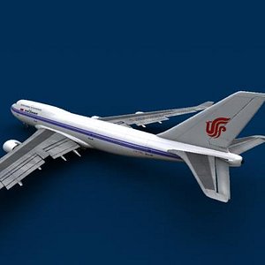 3d model of b 747-400 air china