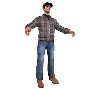 truck driver man 3d model