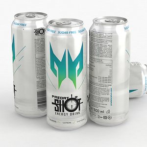 Beverage Can Predator Shot Sugar Free Energy Drink 500ml 2021 3D
