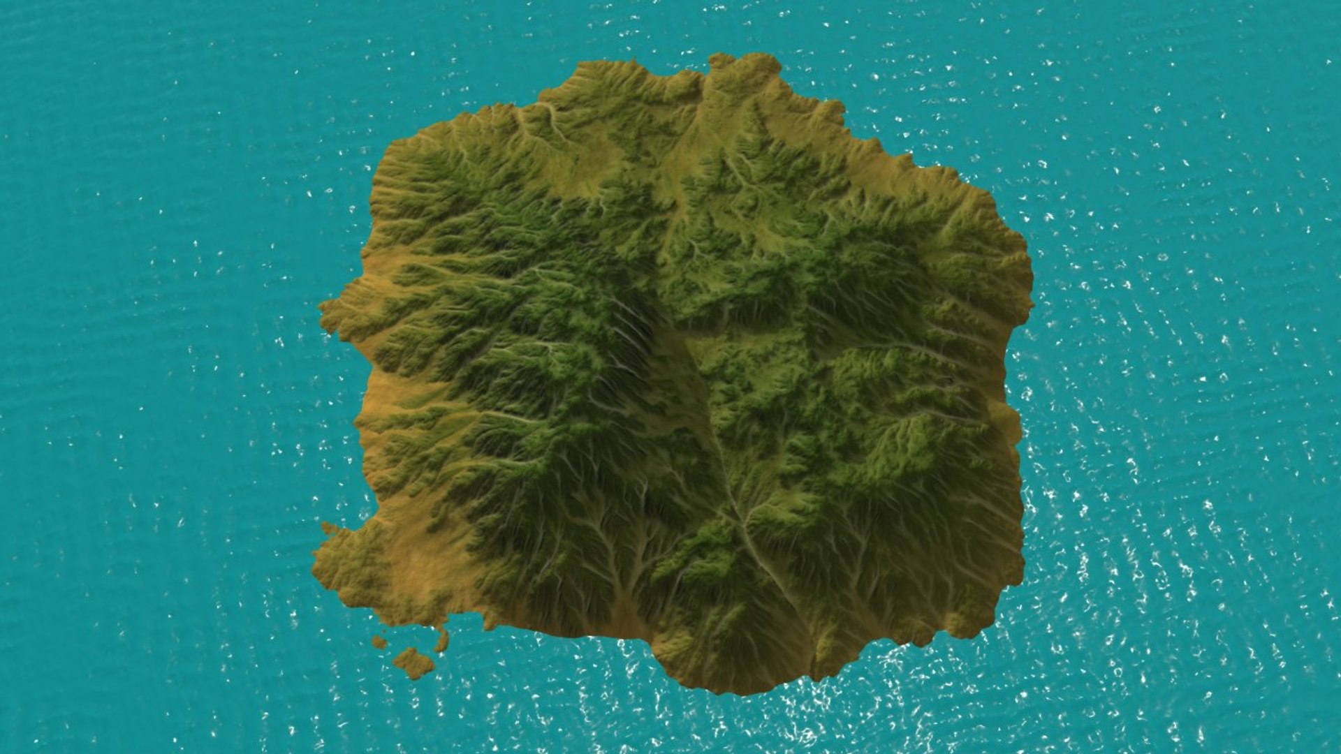 island terrain realistic 3d max