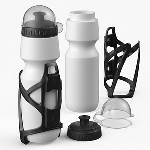 Cycling Sports Bottle Mounted Holder White 3D model