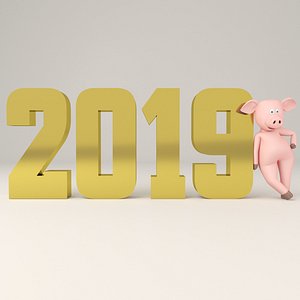 pig cartoon symbol 3D model
