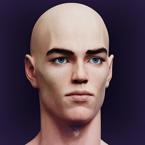 Slavic male head low poly 3D model