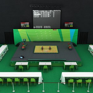 3D Olympic Weightlifting Arena Scene model