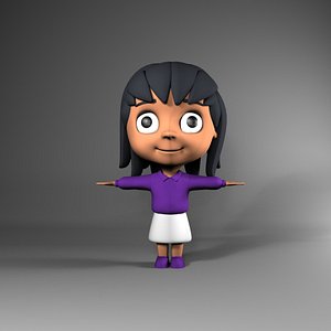 Cartoon cute little girl