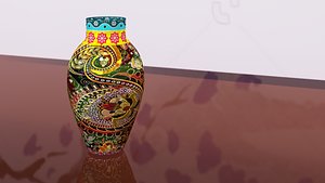 3D vase with Indian pattern decoration