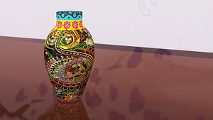 vase with Indian pattern decoration
