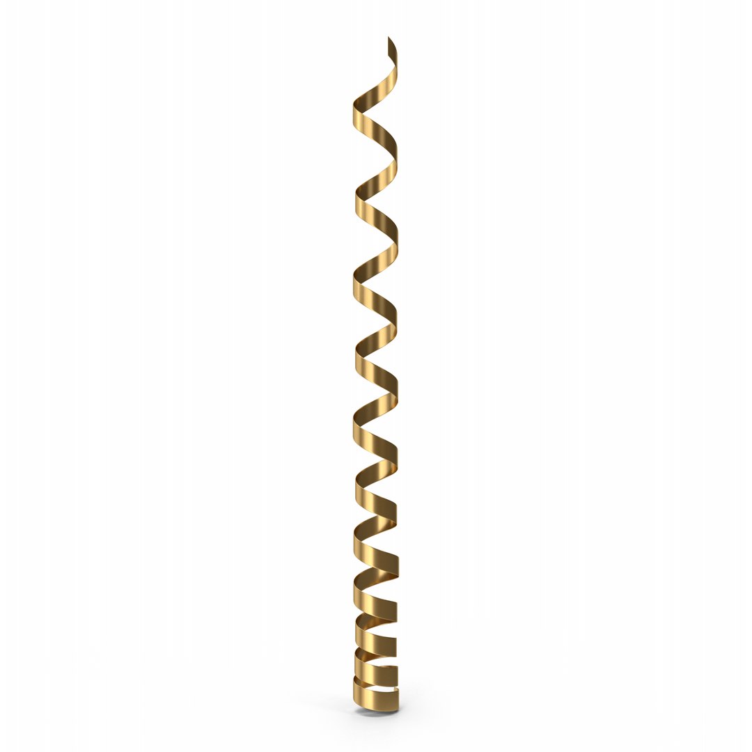 Gold Curly Ribbon 3D Model - TurboSquid 2073852