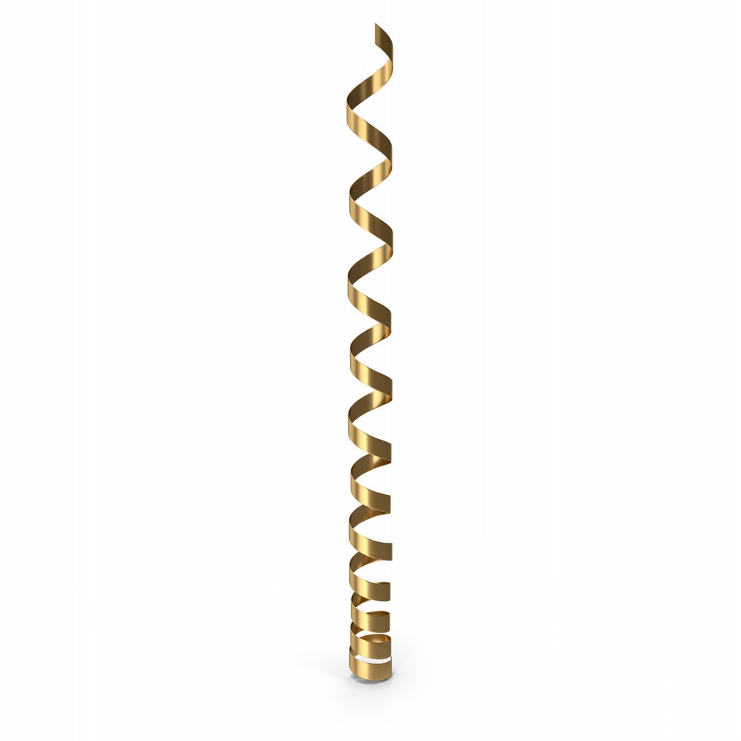 Gold Curly Ribbon 3D Model - TurboSquid 2073852