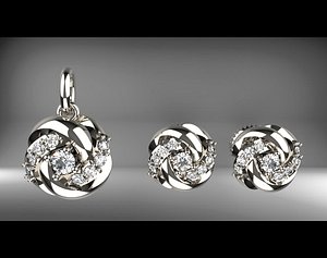 3D pendant earrings model