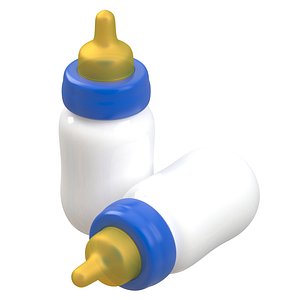 Baby Feeding Bottle blue 3D