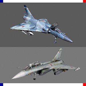 Mirage 2000 and Rafale France 3D