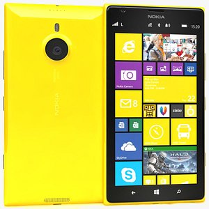 3d nokia lumia 1520 yellow model