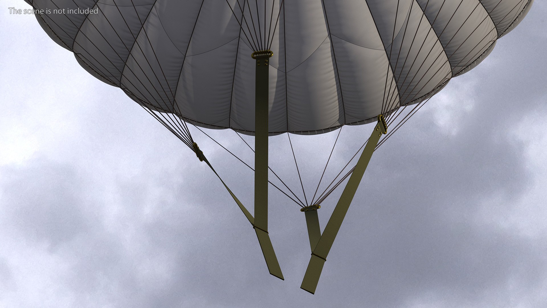 3D Model Dome Gray Parachute - TurboSquid 2222179