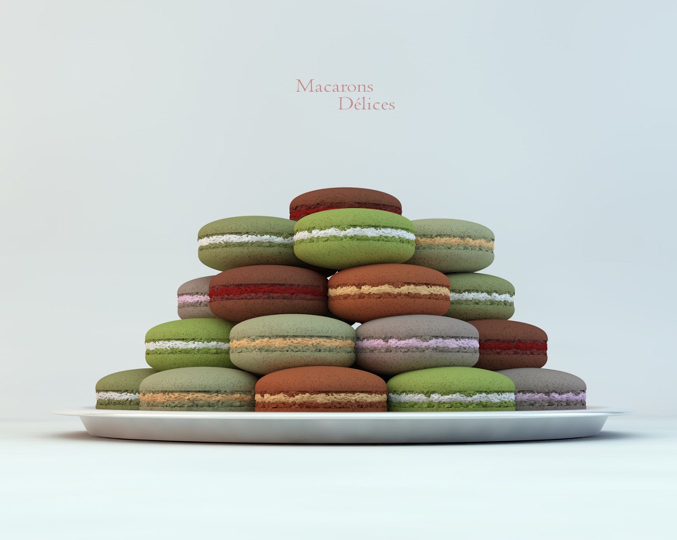 3d macarons cookies