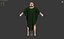 服を着た古いキャラクター