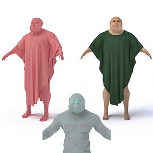 3D old character clothing model