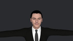 3D Luke Evans Hyper Realistic Full Body Fully Rigged 3D Character model