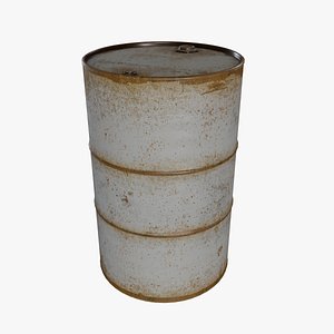 white rusty oil drum model