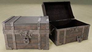 Pirate Treasure Chest - Game Ready PBR Prop Low-poly 3D model 3D model