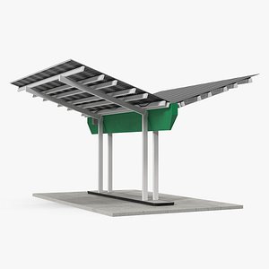 3D model solar panel charging station