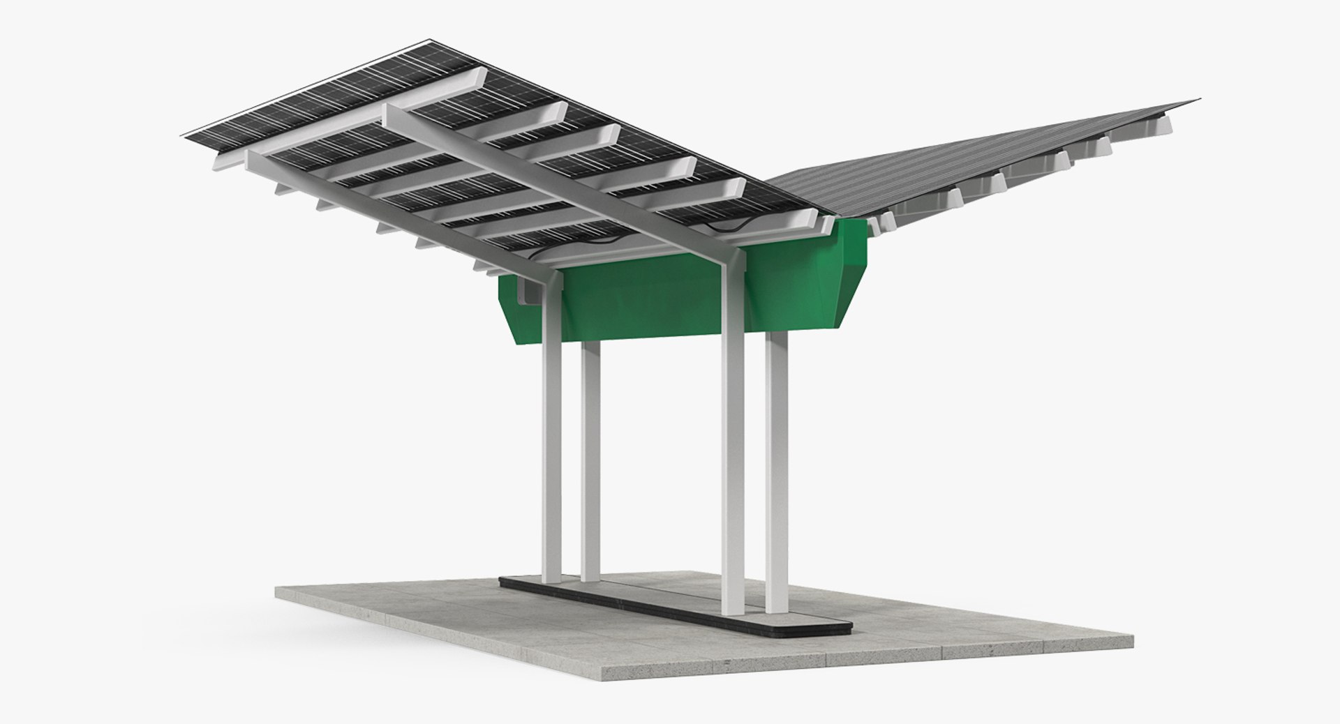 Solar Panel Charging Station 3D model preview