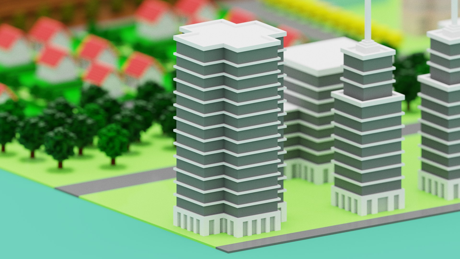 Voxel City 3D Model - TurboSquid 1975168