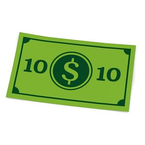 3d model of cartoon money dollars