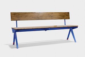 3D Jean Prouve - Marcoule Bench model