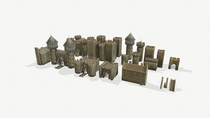 polys castle medieval 3D