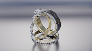three luxury gold rings