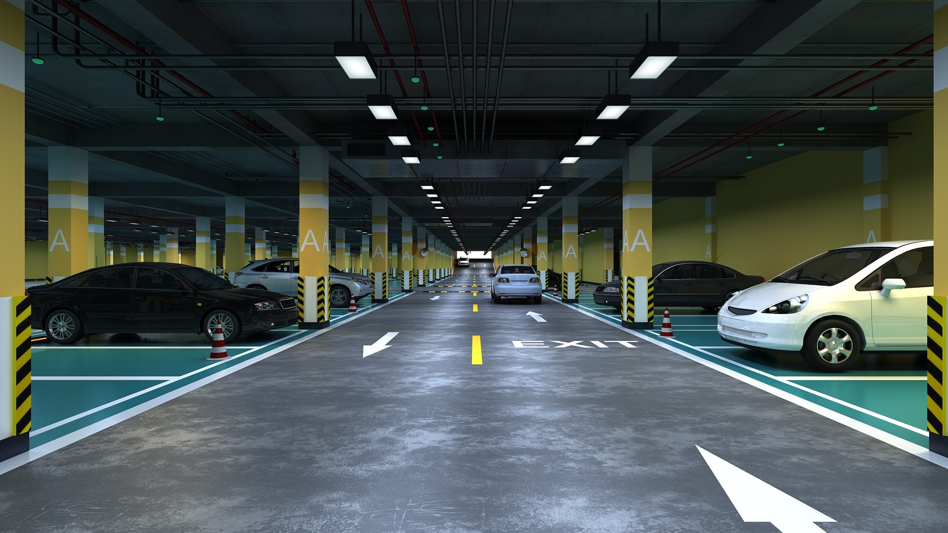 Underground Parking 3D Model - TurboSquid 1674368