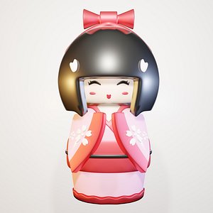 3D doll kokeshi model