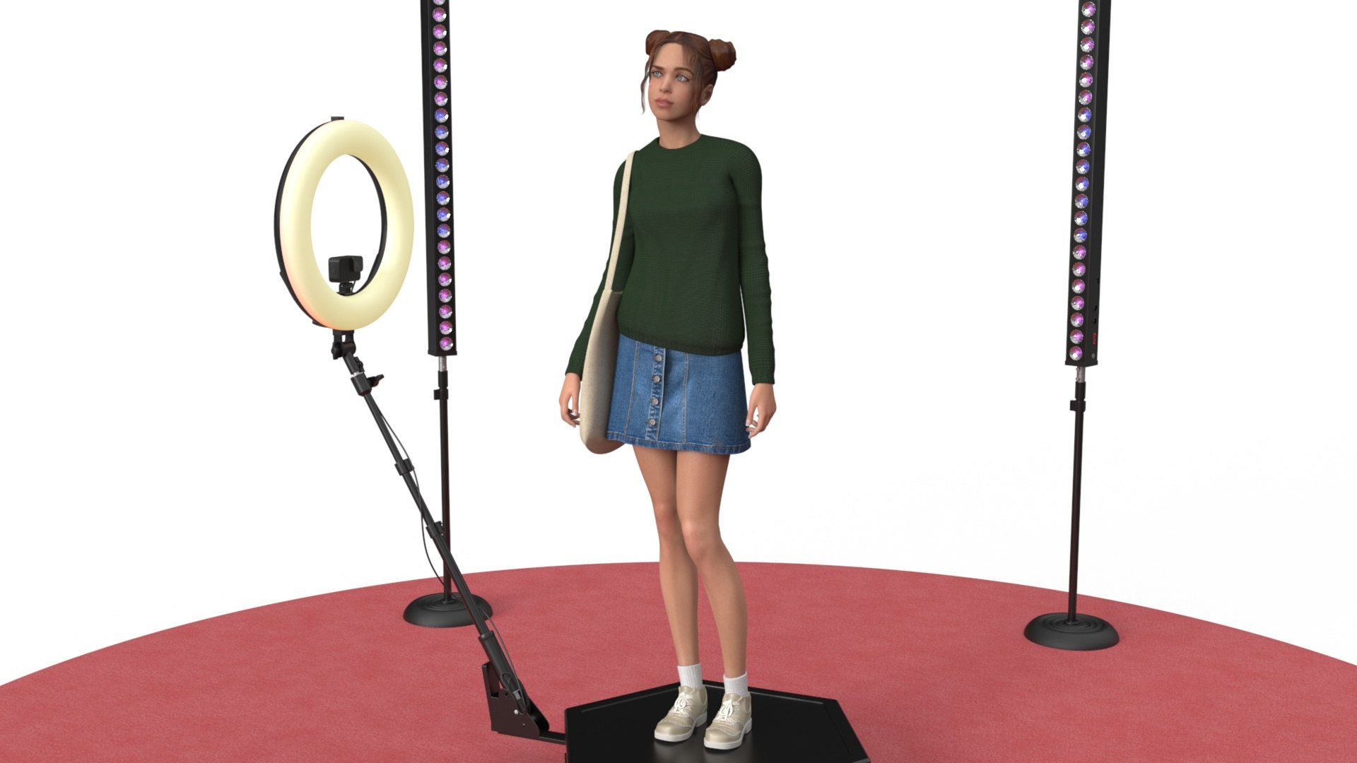 360 Photo Booth and Posing Model 3D model preview