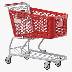 Plastic Shopping Cart 02 Red model