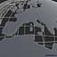 World globe solid color with wireframe 3D model