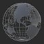 World globe solid color with wireframe 3D model