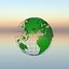 World globe solid color with wireframe 3D model