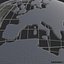 World globe solid color with wireframe 3D model
