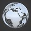 World globe solid color with wireframe 3D model