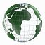 World globe solid color with wireframe 3D model