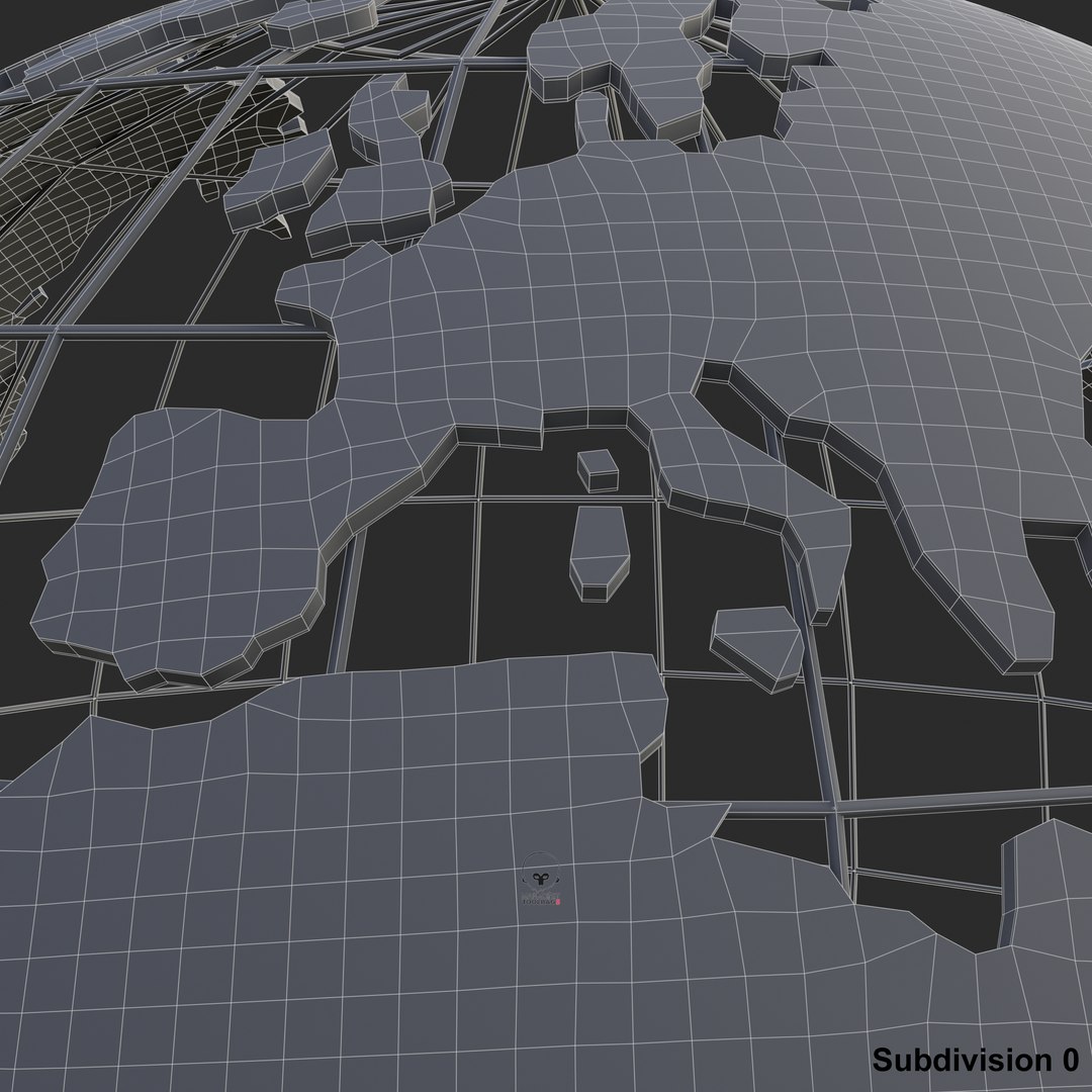 World Globe Solid Color With Wireframe 3D Model - TurboSquid 2290896