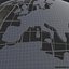 World globe solid color with wireframe 3D model