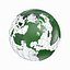 World globe solid color with wireframe 3D model