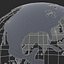World globe solid color with wireframe 3D model