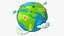 Cartone animato Terra con punti di riferimento e nuvole